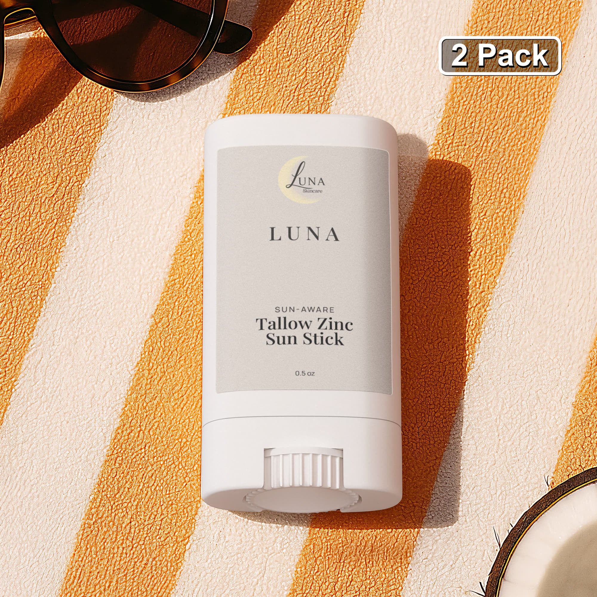 2 Pack - Tallow Zinc Sun Stick